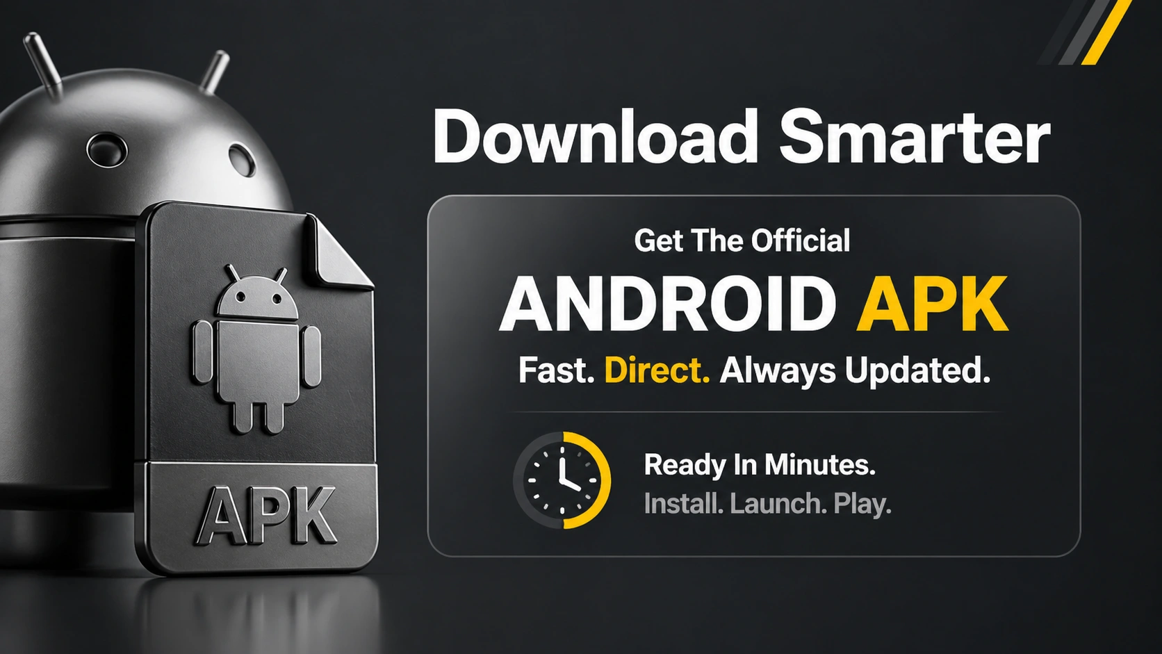 JB casino android apk download banner featuring android icon fast installation message